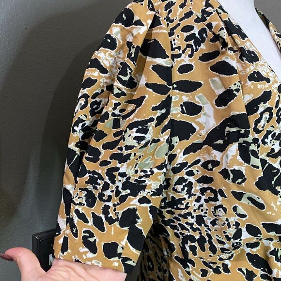 Topshop Leopard Print Mock Wrap Midi Dress - Picture 7 of 15